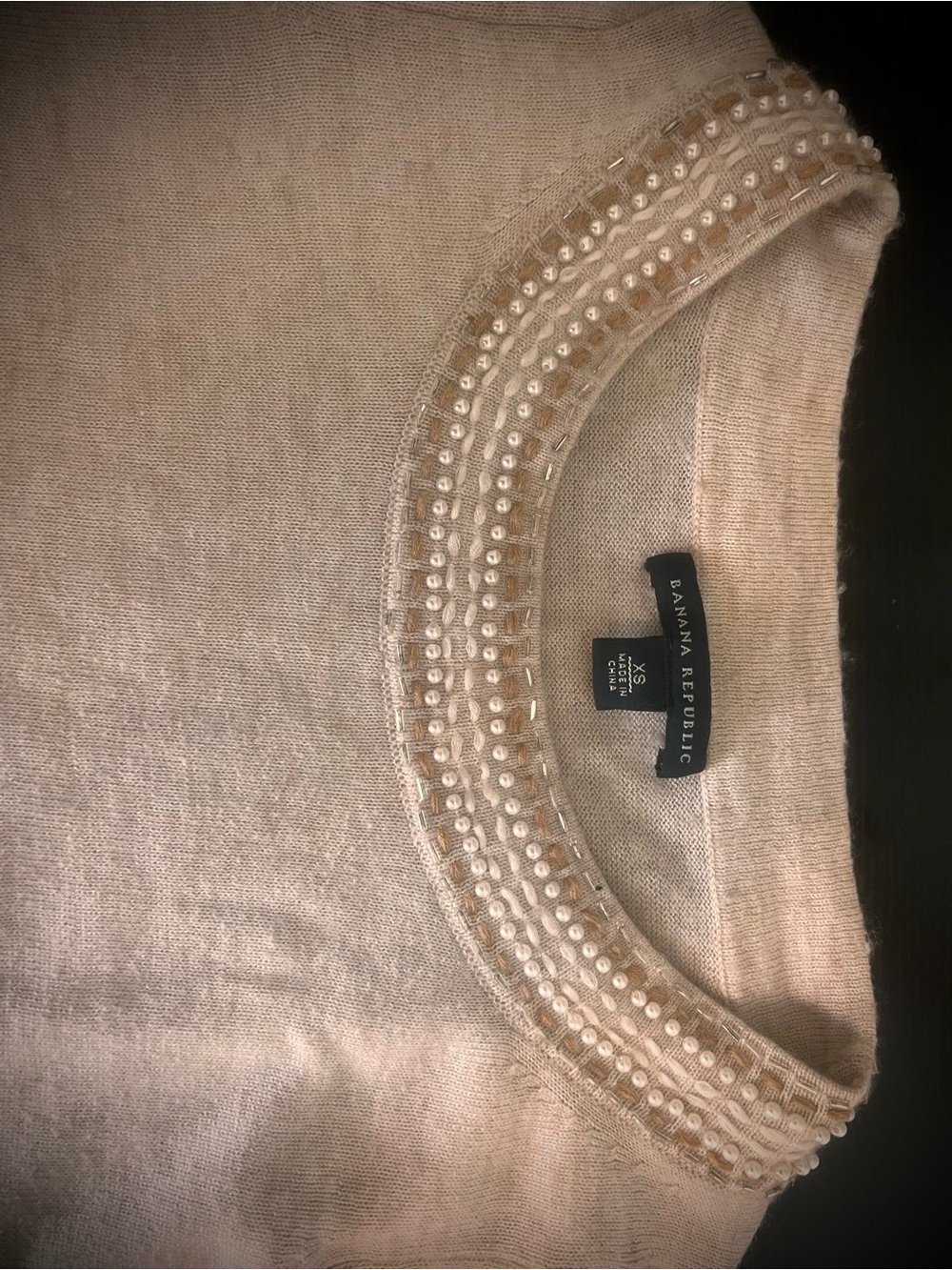 Banana Republic Cream Beaded Crewneck Sweater 🐝 - Picture 4 of 10